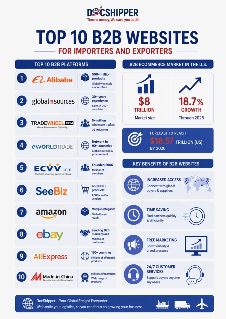 Top 10 B2B Websites for Importers and Exporters