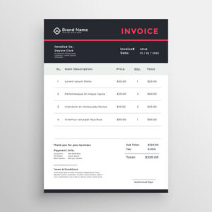 Commercial invoice customs clearance