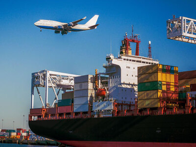 cargo ship and plane