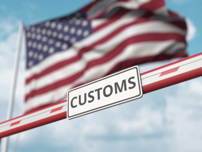 customs with USA flag