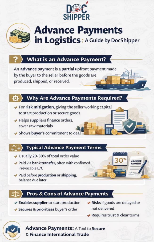 Advance Payments in logistics