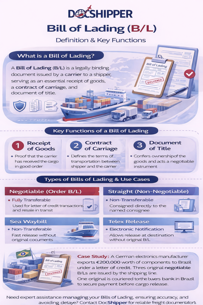 Bill of Lading (B:L)