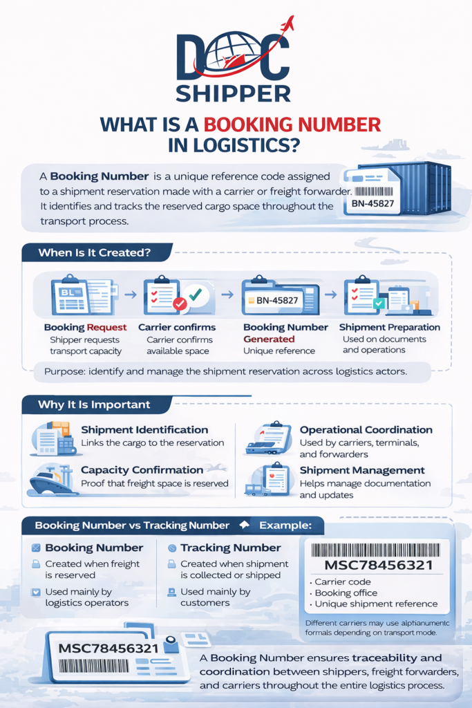 WHAT IS A BOOKING NUMBER IN LOGISTICS?