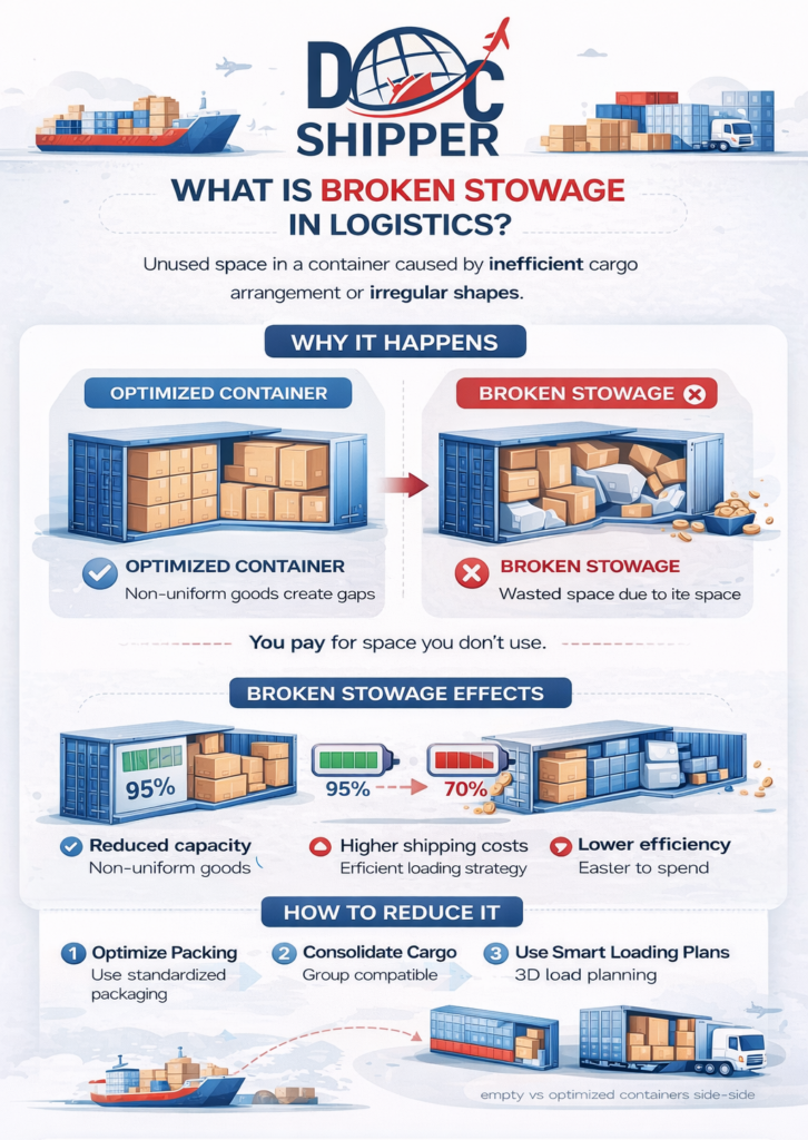 WHAT IS BROKEN STOWAGE IN LOGISTICS?