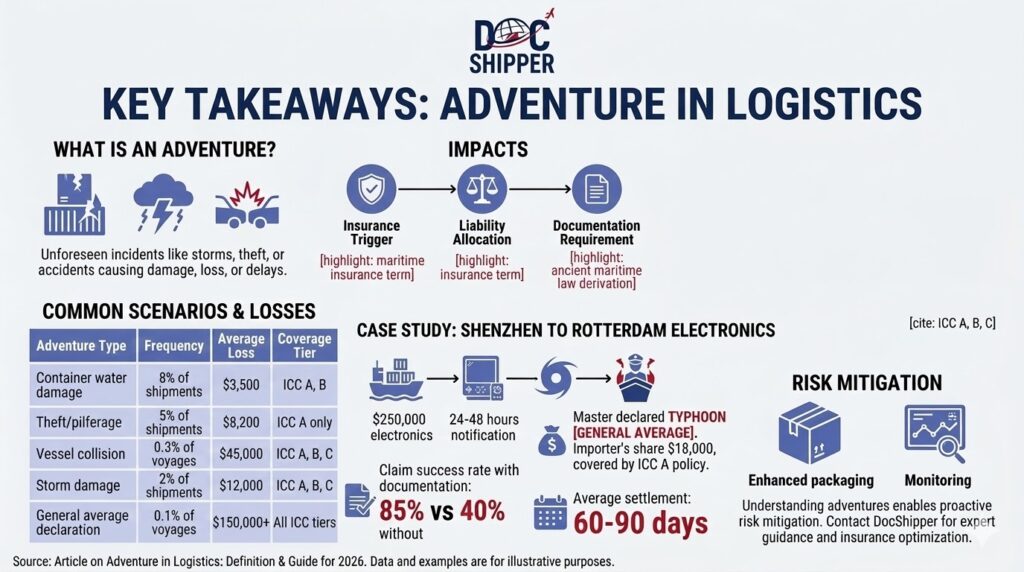 Key takeaways : adventure in logistics