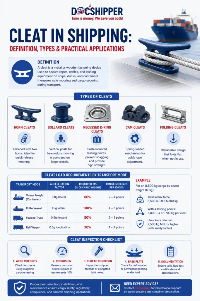 Cleat in Shipping
