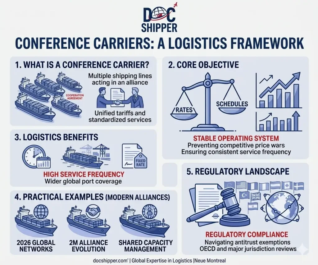 Conference carriers - a logistics framework