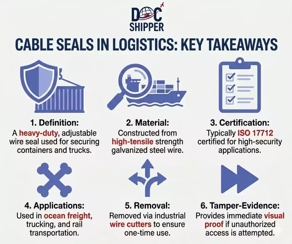 Cable Seal: Definition & Guide for %currentyear% | DocShipper